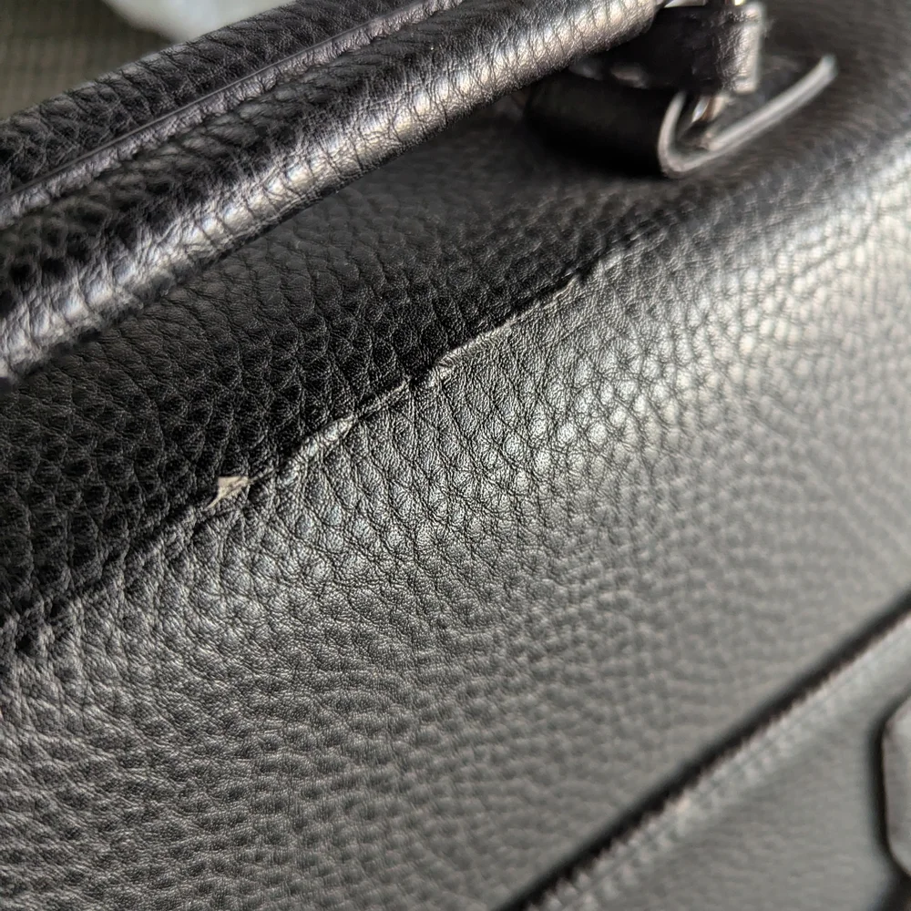 Aldo Black Faux Leather Men's Unisex Laptop Bag Student Shoulder Messenger Tech